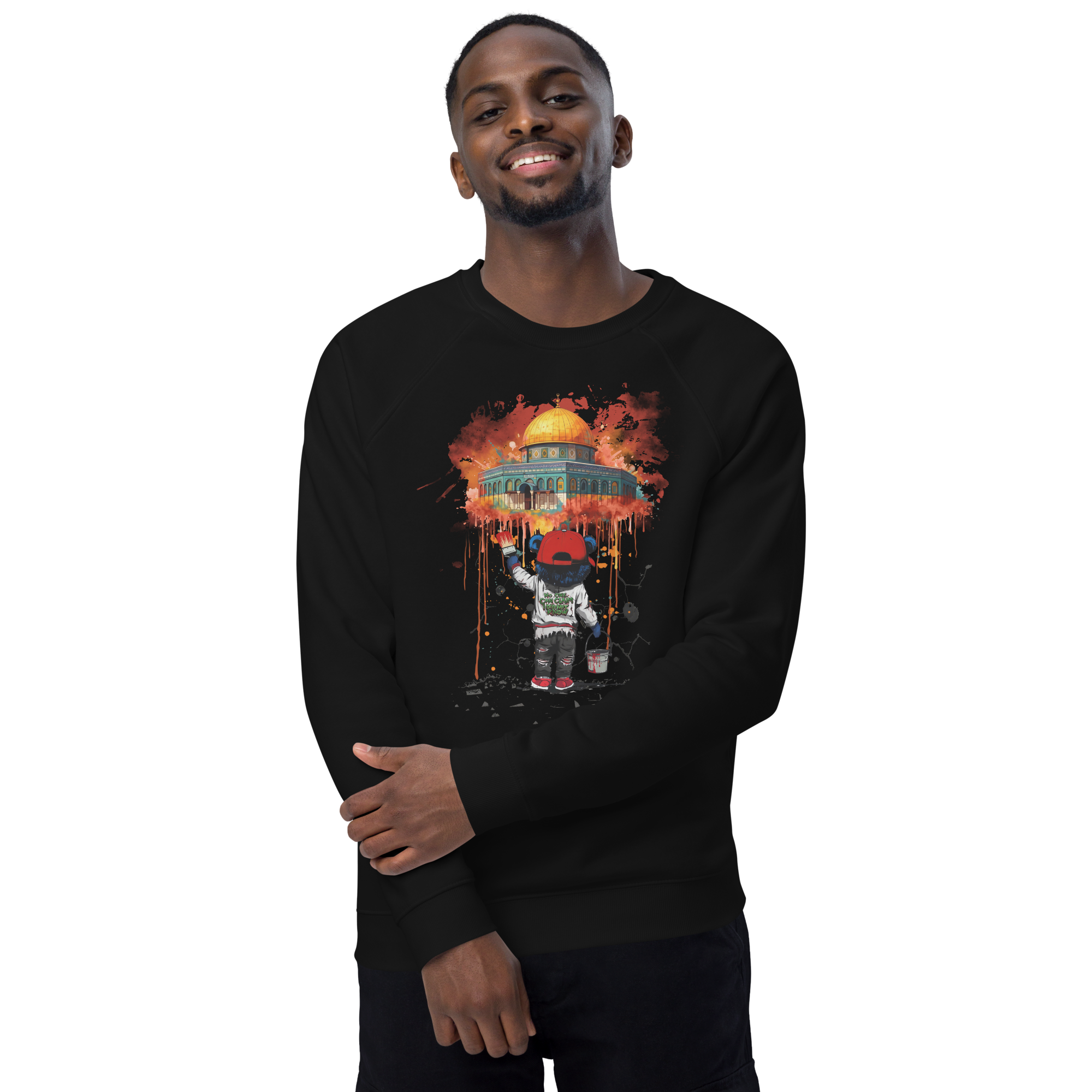 unisex-organic-raglan-sweatshirt-black-front-2-69751f63cdc7a