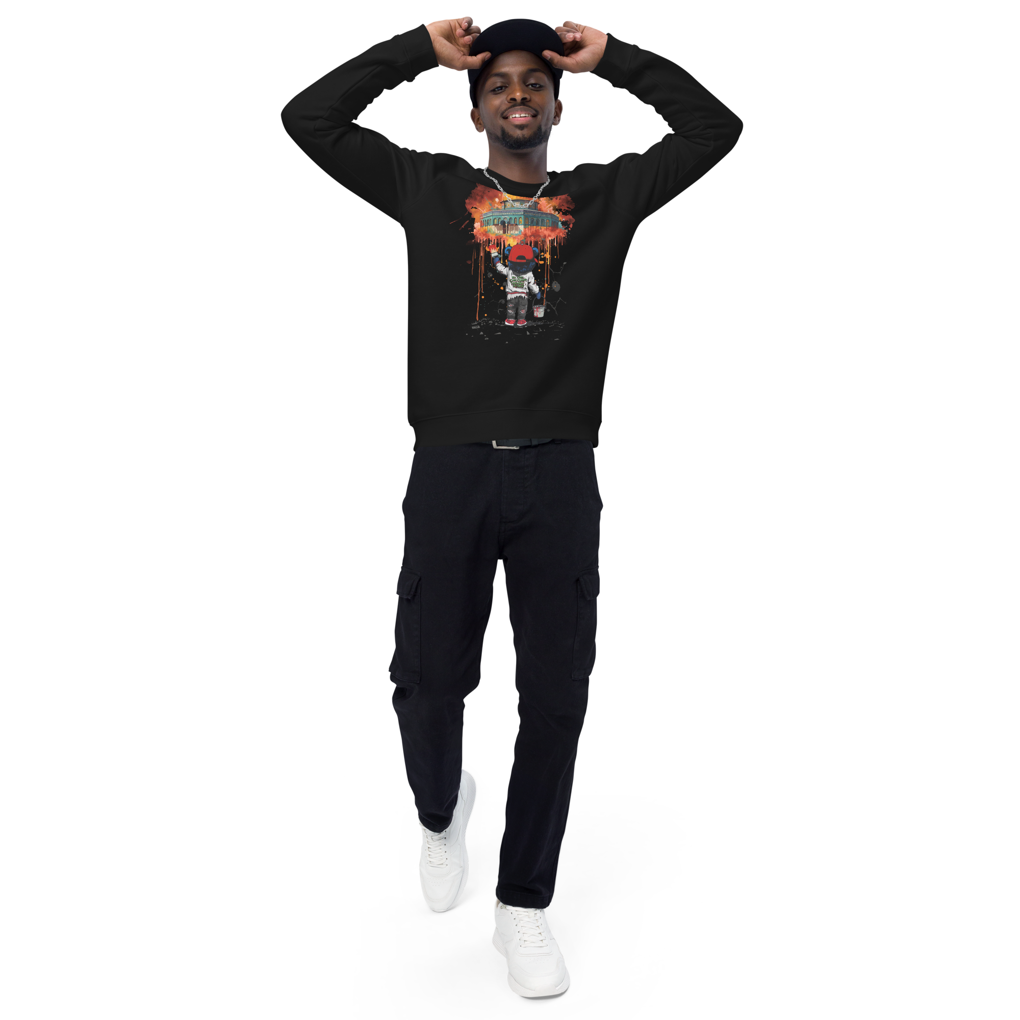 unisex-organic-raglan-sweatshirt-black-front-3-69751f63ce445